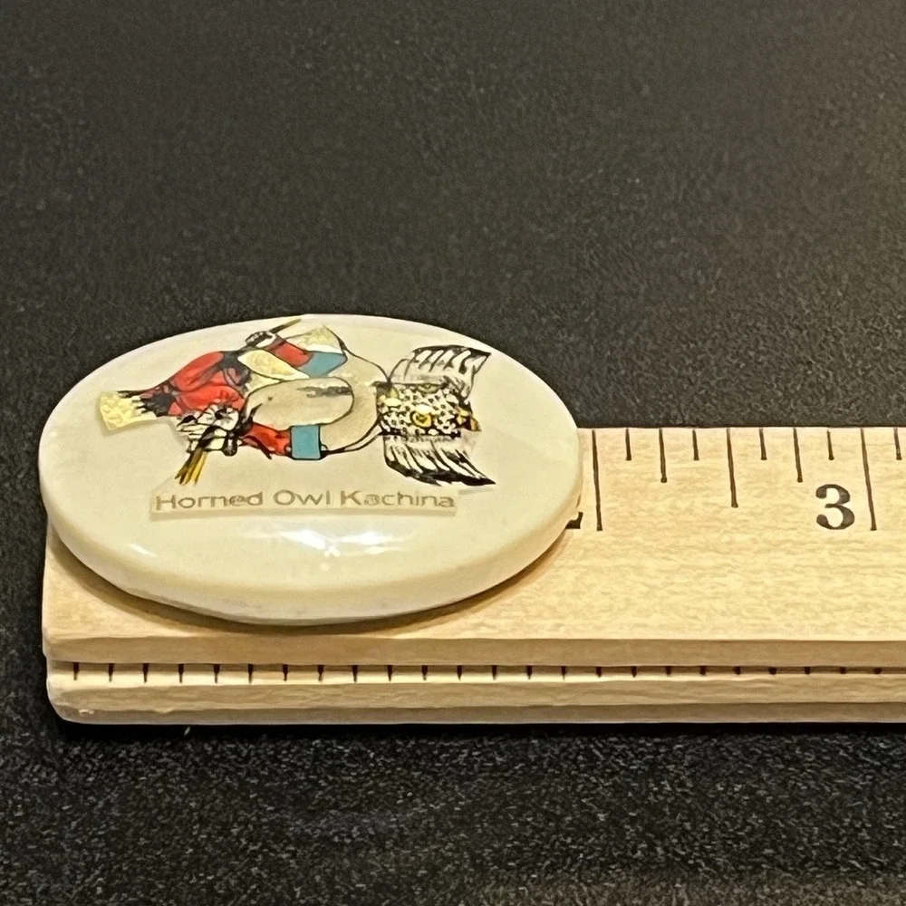 Great Horned Owl Kachina Magnet Native American Souvenir Collectible